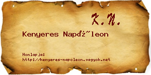 Kenyeres Napóleon névjegykártya